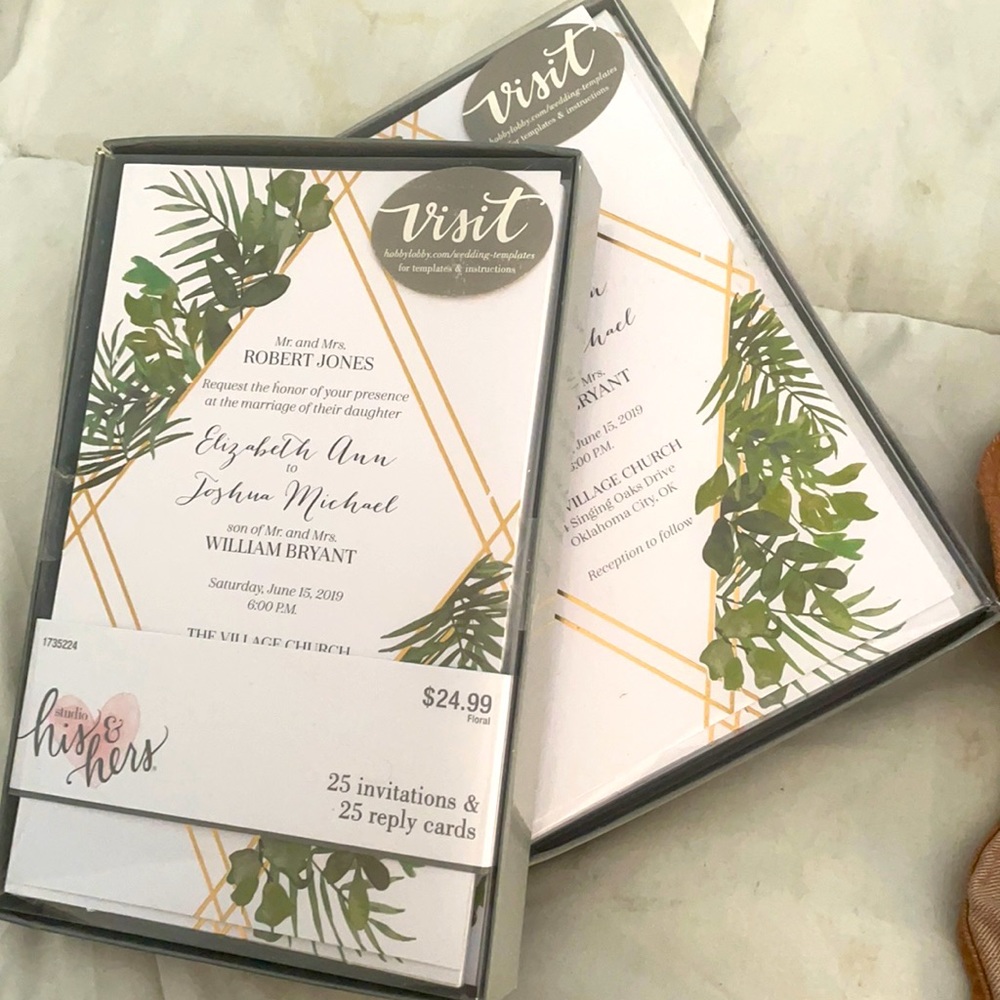 Blank Wedding invitations